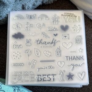Close To My Heart Bunches of Joy Clear Stamp Set — White & Gray